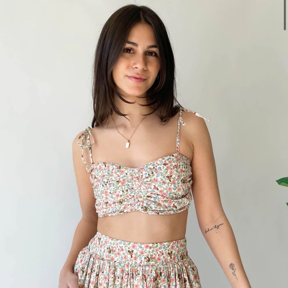 Brand New Giorgi Floral Crop Top with Tie Straps
